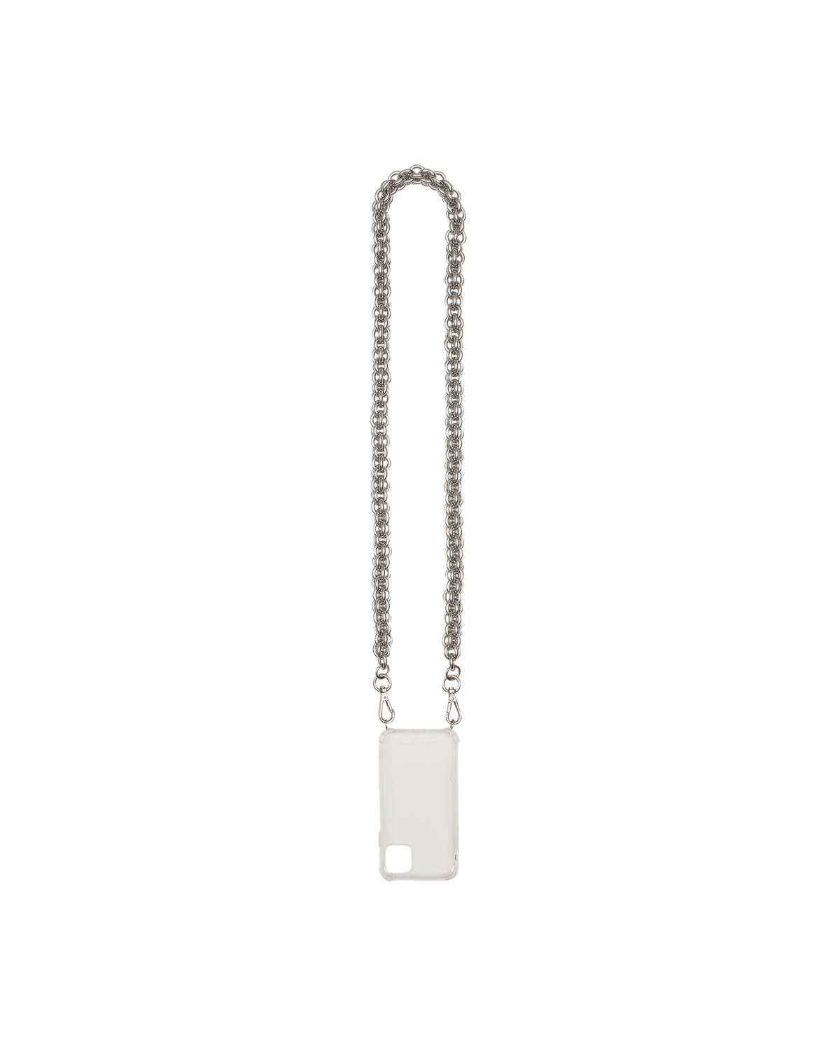 1017 Alyx 9SM Iphone Case 11 W Small Chunky Chain Trasparent/Silver Tech and Audio Phone Cases AAUTH0012OT08 MTY0001