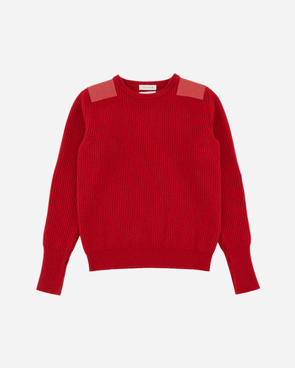 Slam Jam Wool Roundneck Military Sweater Red