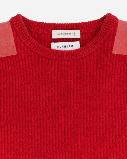 Slam Jam Wool Roundneck Military Sweater Red