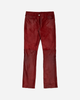 Hairy Calf Skin Pants Burgundy Red