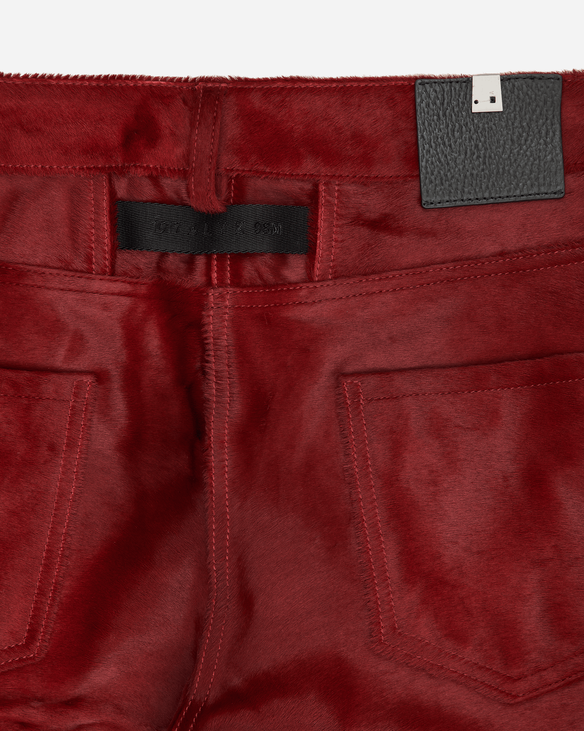 Hairy Calf Skin Pants Burgundy Red