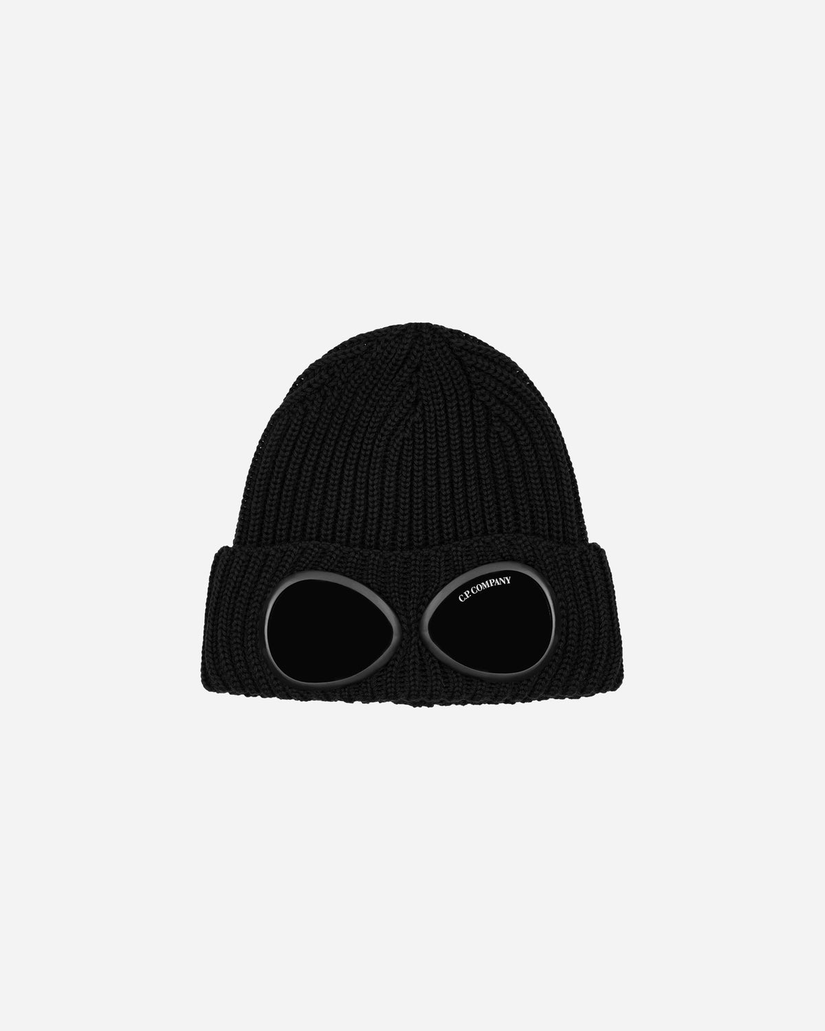 C.P. Company Extrafine Merino Wool Goggle Beanie BLACK Hats Beanies RFCMAC742A-005509A 999