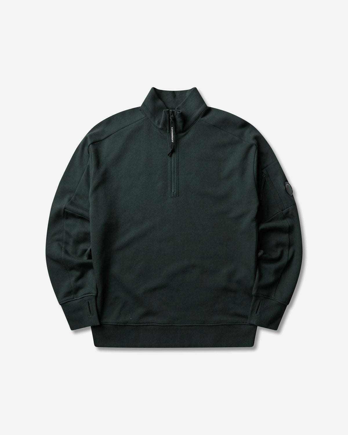 C.P. Company Diagonal Raised Fleece Half Zip Lens Sweatshirt PONDEROSA PINE Sweatshirts Crewneck 21CMSS033A-005086W 697