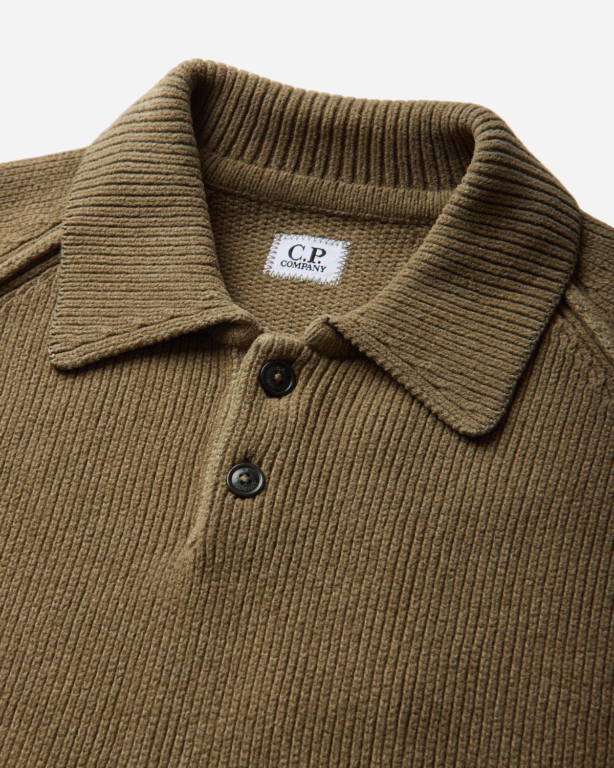 C.P. Company Chenille Cotton Polo Sweater ERMINE Knitwears Sweaters 21CMKN198A-005558G 340