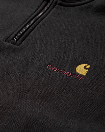 Carhartt WIP Half Zip American Script Sweat Black Sweatshirts Crewneck I027014 89XX