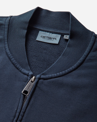 Carhartt WIP Longhand Bomber Carbon/White Sweatshirts Zip-Ups I036864 3TVGD