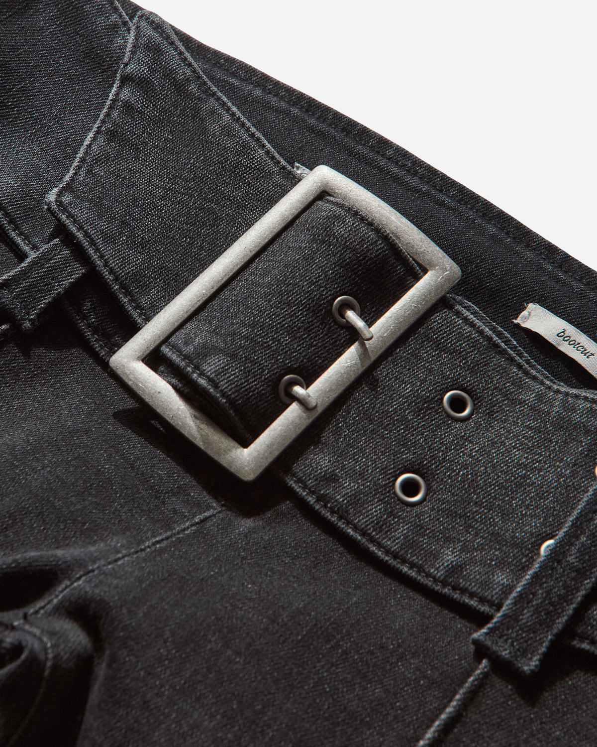 Guess Wmns Gusa Belted Bootcut Pant Gusa Black Sanded Wa Pants Denim W5BA2ED0231 GUBS
