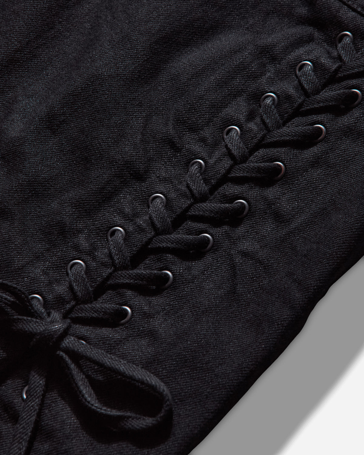Hysteric Glamour Wmns Apple Panda Embroidered Side Lace-Up Denim Mini Skirt Multi Skirts Mini 01253AK01 96