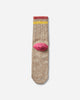 KAPITAL 60 Yarns Ivy Rainbowy Happy Heel-Hold Socks Beige - Pink Underwear Socks K2504XS534 BEIGEXPINK