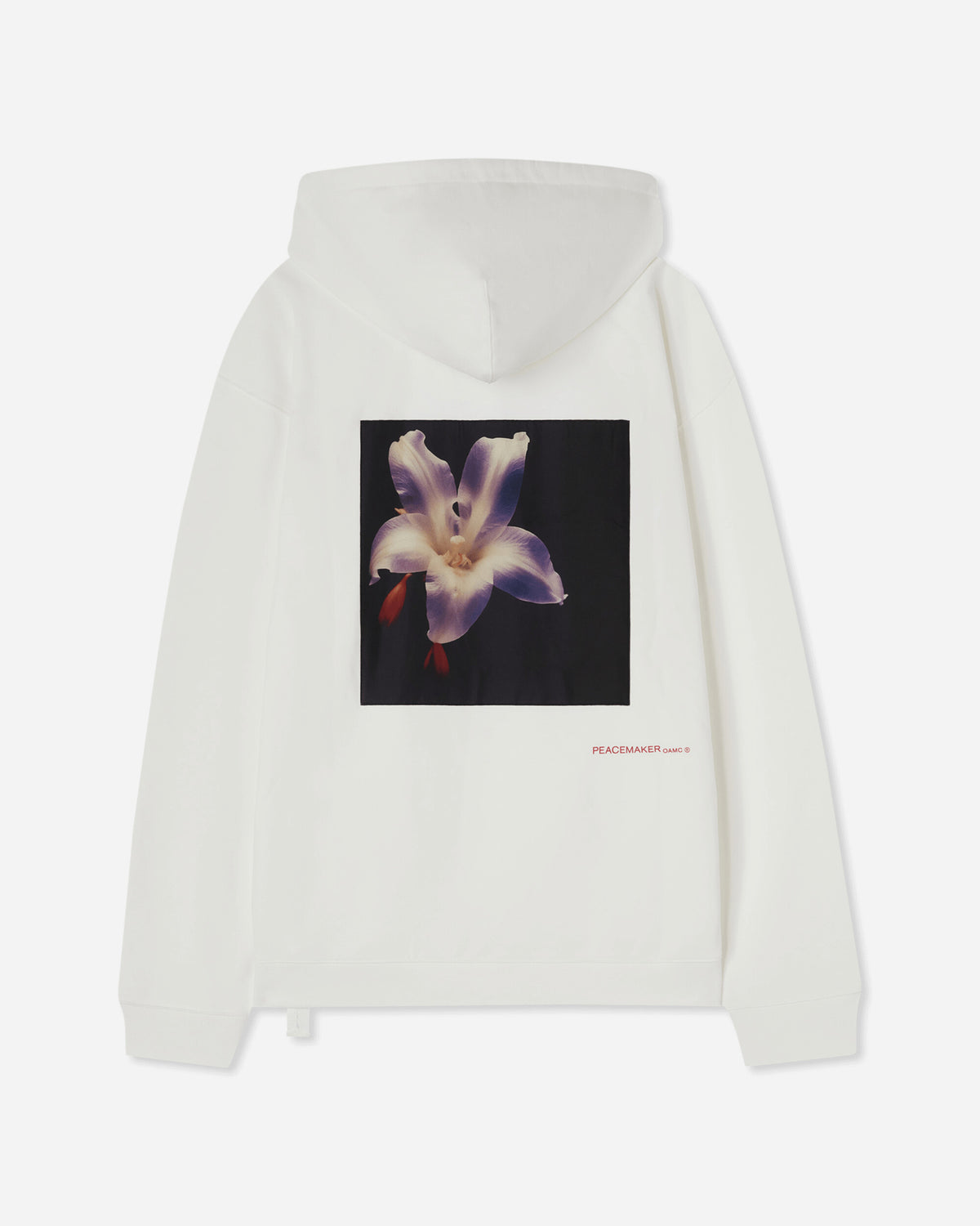 OAMC Peacemaker Peacemaker Flower Loose Fit Hoodie Snow White Sweatshirts Hoodies PCM1OH01GFT001002 WHT