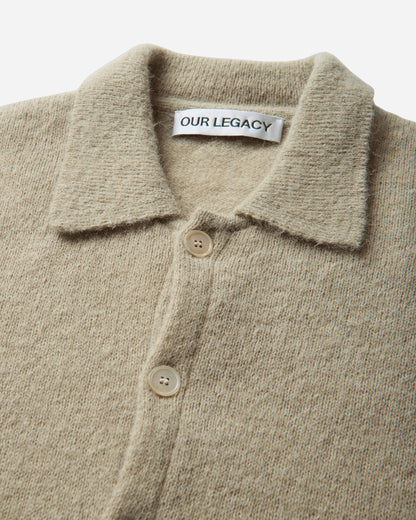 Our Legacy Evening Polo Soft Sage Fuzzy Alpaca Knitwears Cardigans M4263ES 001
