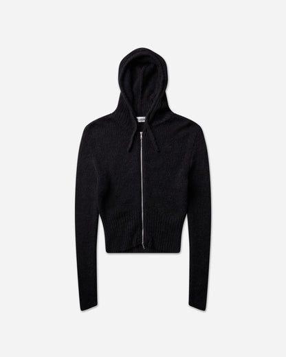 Our Legacy Wmns Compact Hood Black Fuzzy Alpaca Knitwears Cardigans W4243CB 001