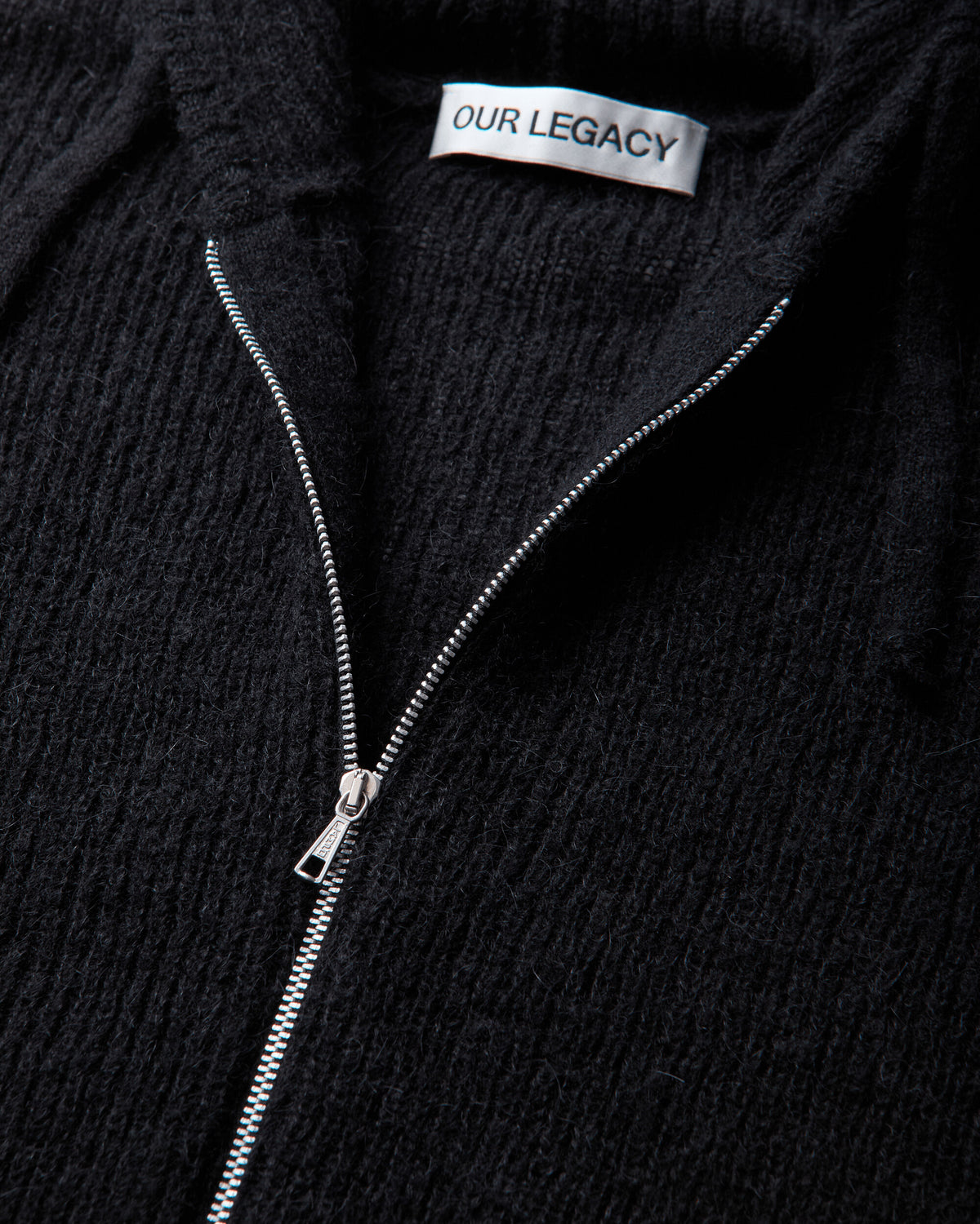 Our Legacy Wmns Compact Hood Black Fuzzy Alpaca Knitwears Cardigans W4243CB 001