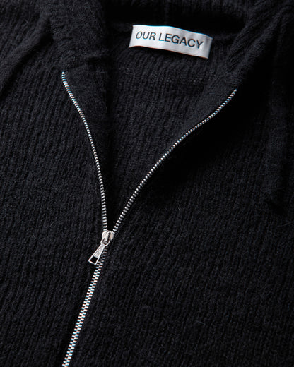 Our Legacy Wmns Compact Hood Black Fuzzy Alpaca Knitwears Cardigans W4243CB 001