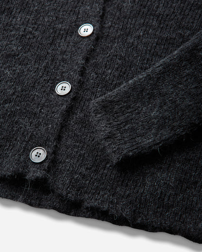 Our Legacy Wmns Mazzy Polo Charcoal Melange Fuzzy Alpaca Knitwears Cardigans W2263MCM 001