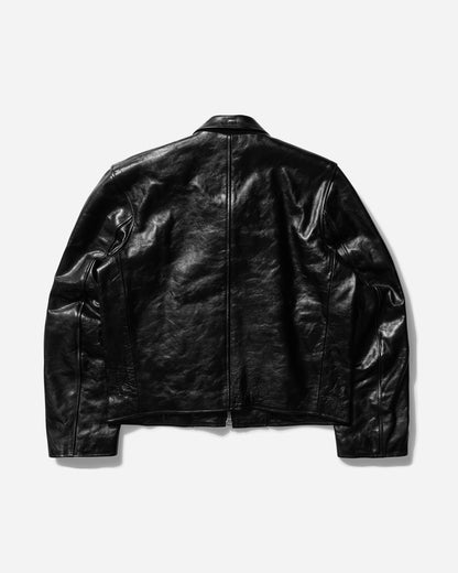 Our Legacy Mini Jacket Top Dyed Black Leather Coats and Jackets Jackets M4239MTD 001