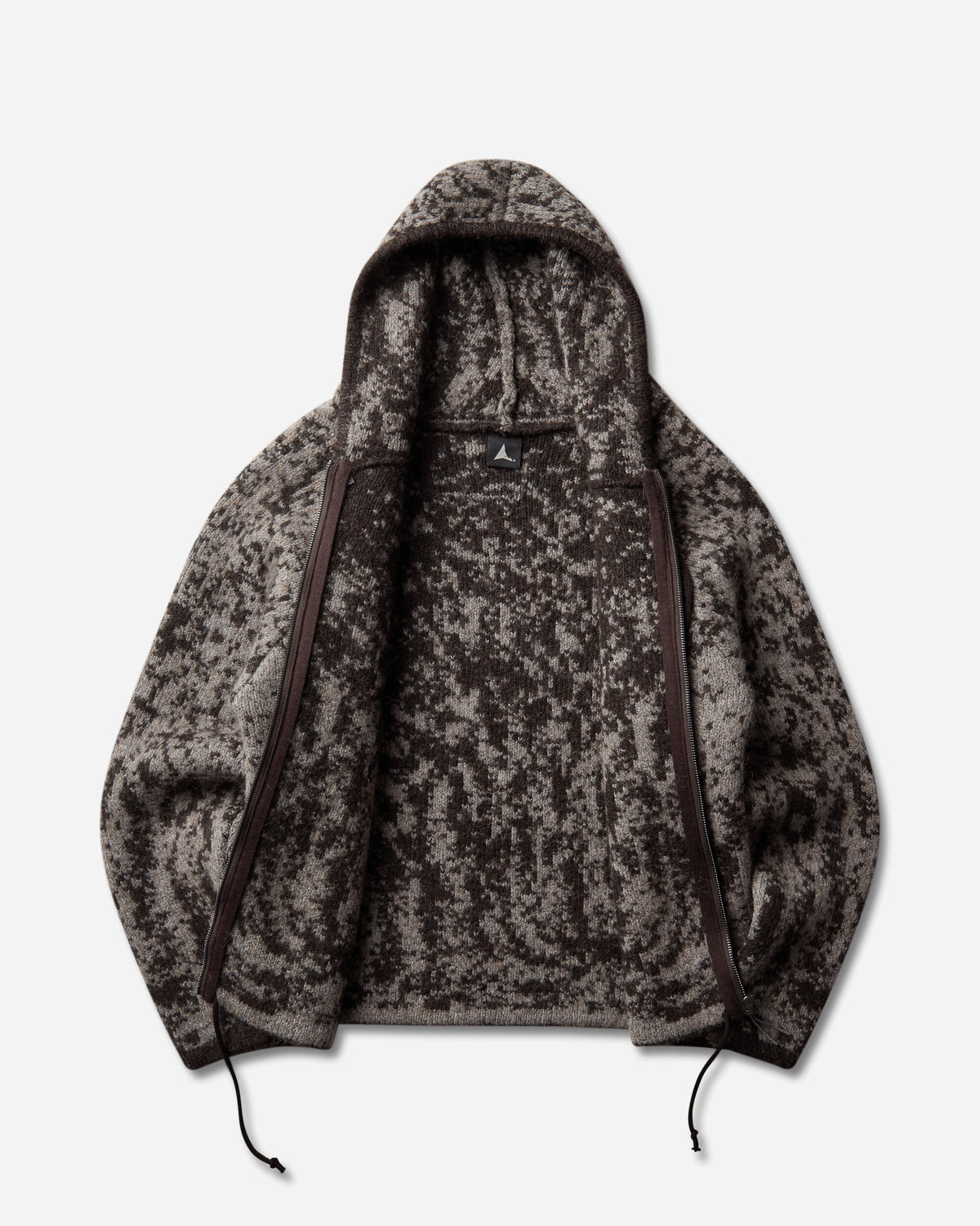 ROA Shrub Felted Knit Zip Up Fuzzy Brown Knitwears Sweaters YBUW068YA24 BRW0076