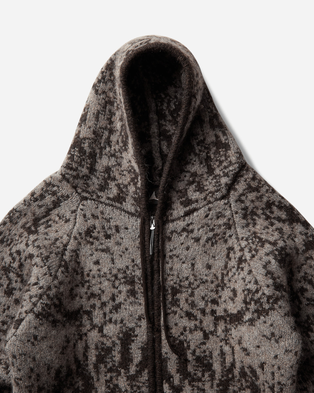 ROA Shrub Felted Knit Zip Up Fuzzy Brown Knitwears Sweaters YBUW068YA24 BRW0076