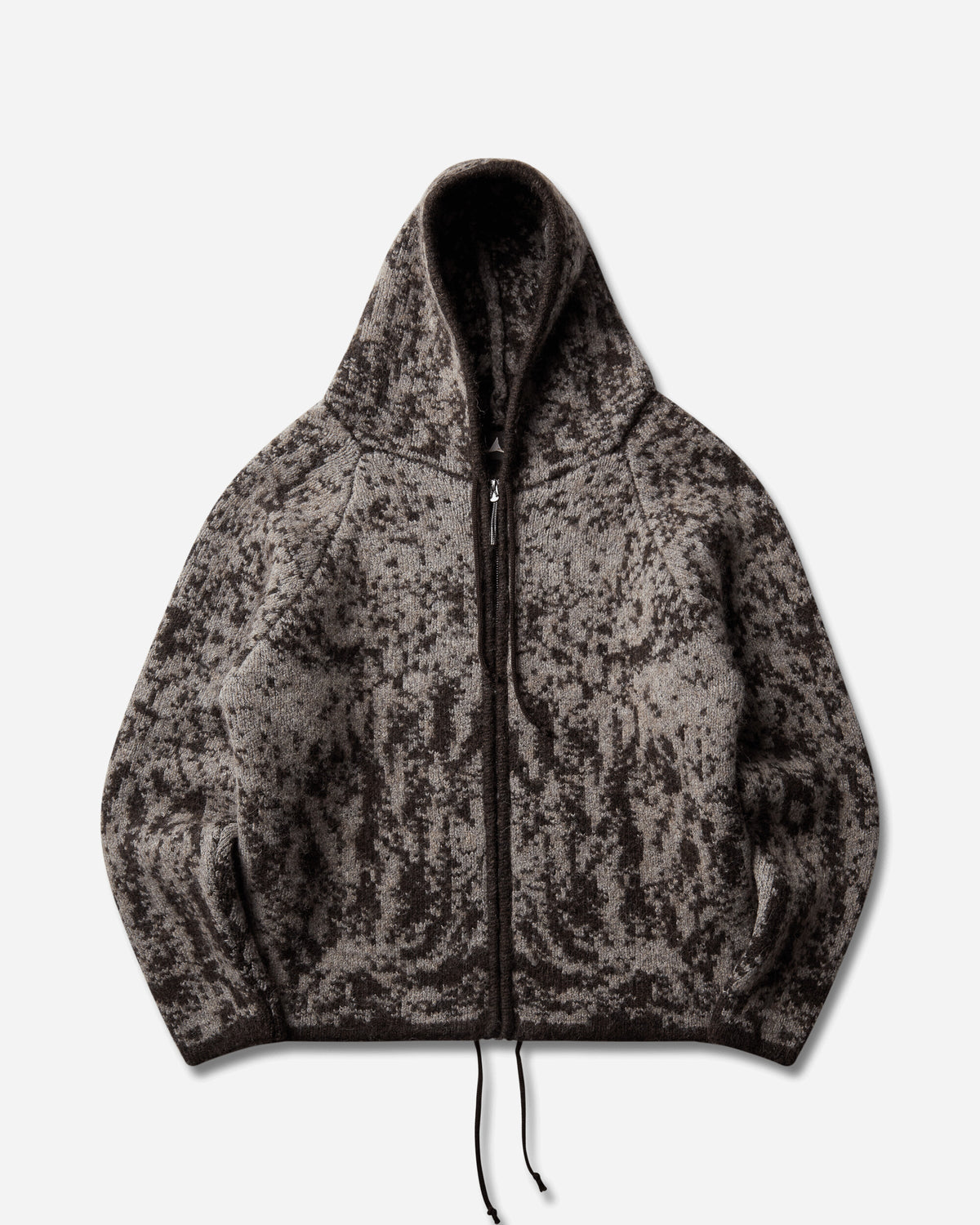 ROA Shrub Felted Knit Zip Up Fuzzy Brown Knitwears Sweaters YBUW068YA24 BRW0076