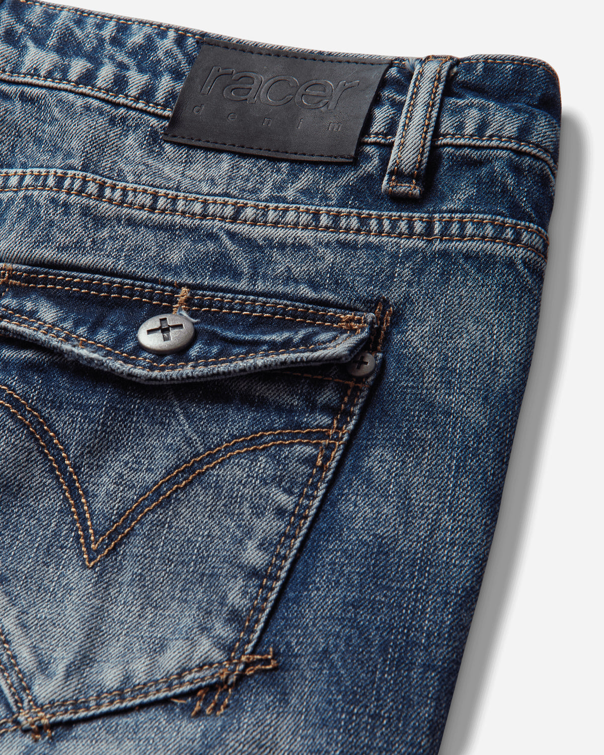 Racer Worldwide Long Denim Shorts Blue Shorts Short SS26-SHORTS-LONG-DENIM BLUE