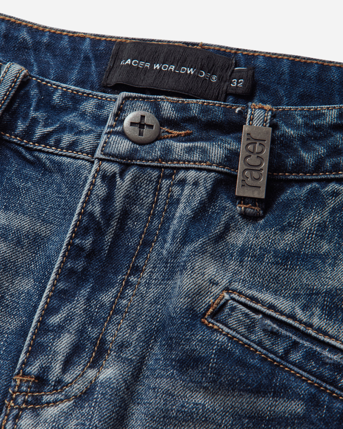Racer Worldwide Long Denim Shorts Blue Shorts Short SS26-SHORTS-LONG-DENIM BLUE