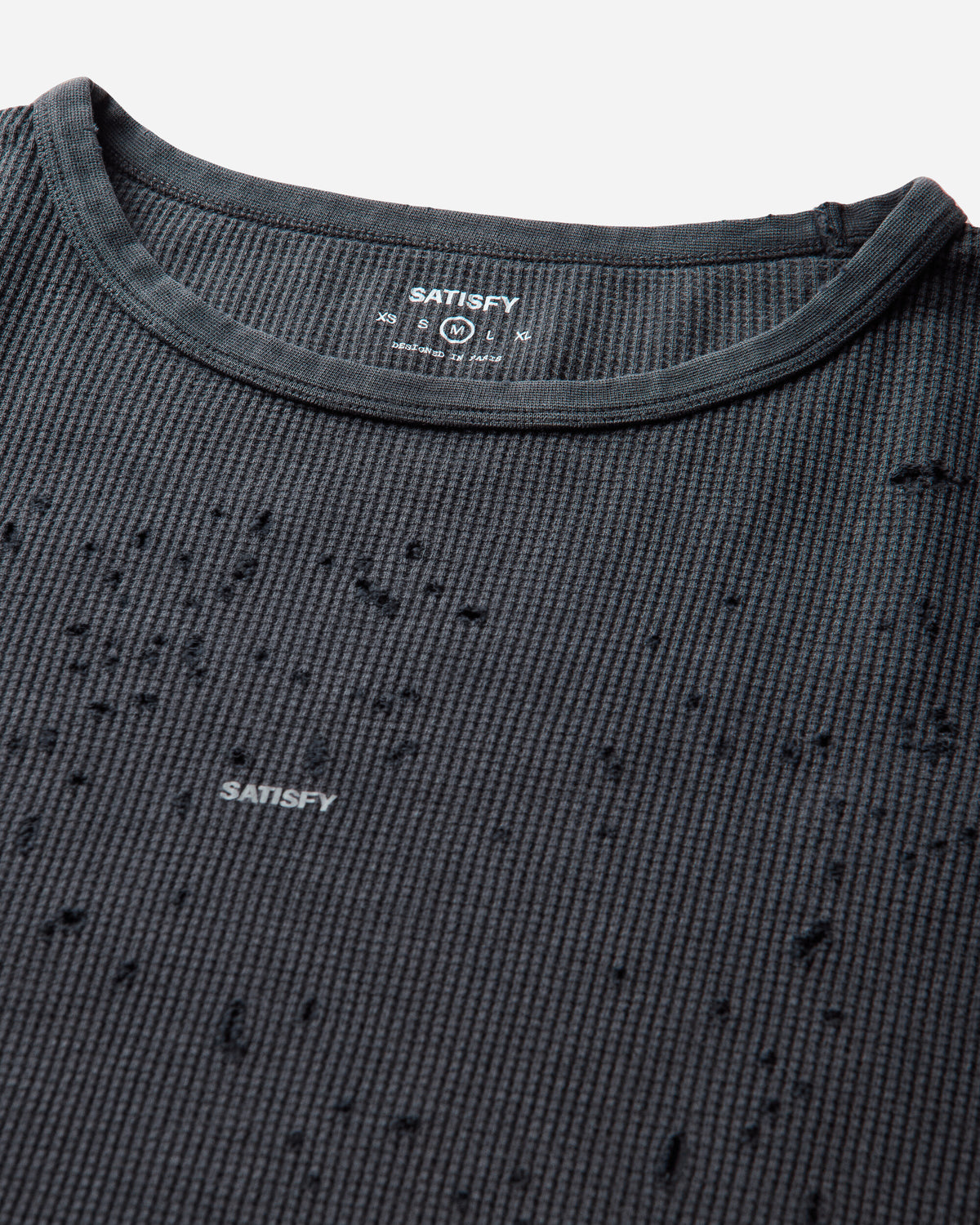 Satisfy Mothtech Waffle Long Tee Aged Black SA T-Shirts Longsleeve 11113-00A01 00A01