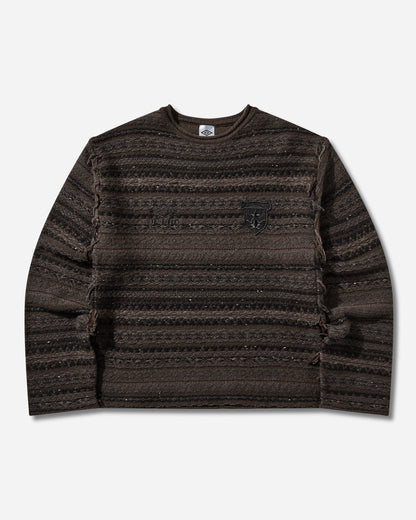Umbro Fair Isle Crest Crew Black Brown Knitwears Sweaters UBMW0654YA27 BLK0040